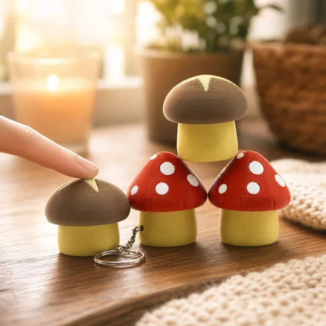 Mushroom Lovers Clicker Keychain