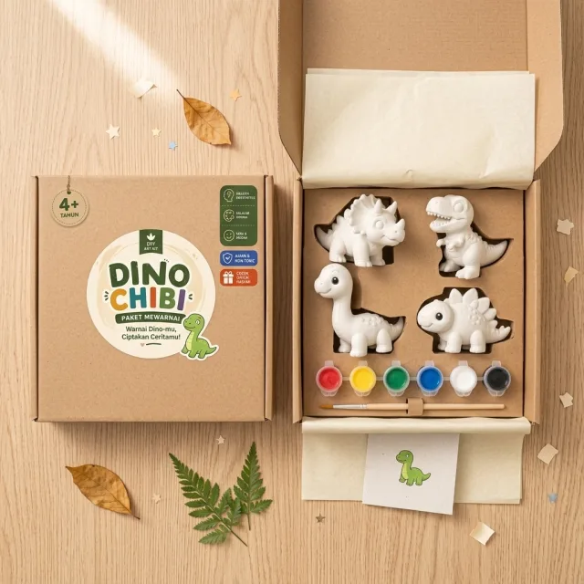 Paket Dino Chibi Mewarnai