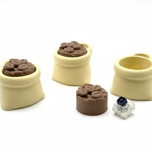 Sack Of Coffee Beans Clicker Keychain